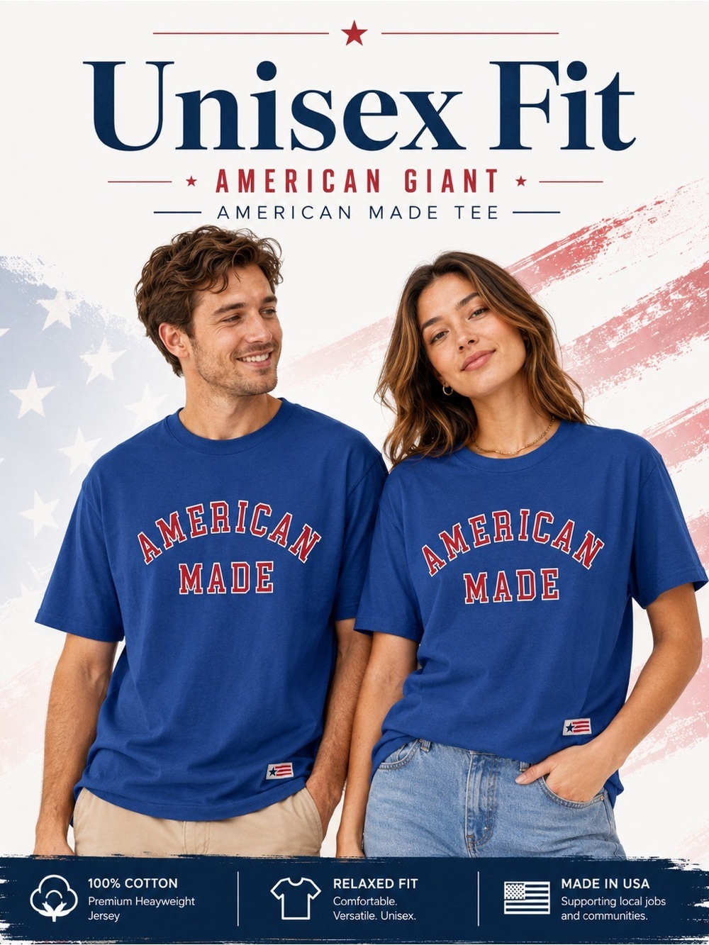 American Giant American Made Graphic Tee Unisex XL Harvest Blue Made in USA New